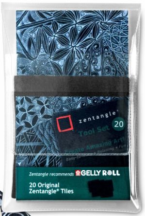 Zentangle Tiles 20 Zwart |